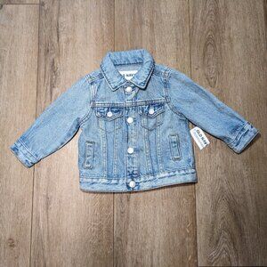 NWT Old Navy Baby size 6-12 months Denim Jean Jacket Blue Light Wash